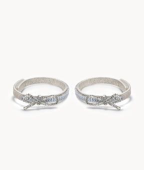 Square-Cut Crystal Bow Belt