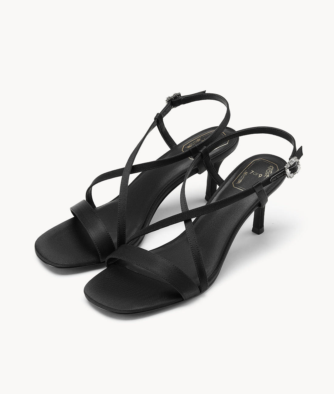 7or9 - Black Velvet Sandal - Sandals