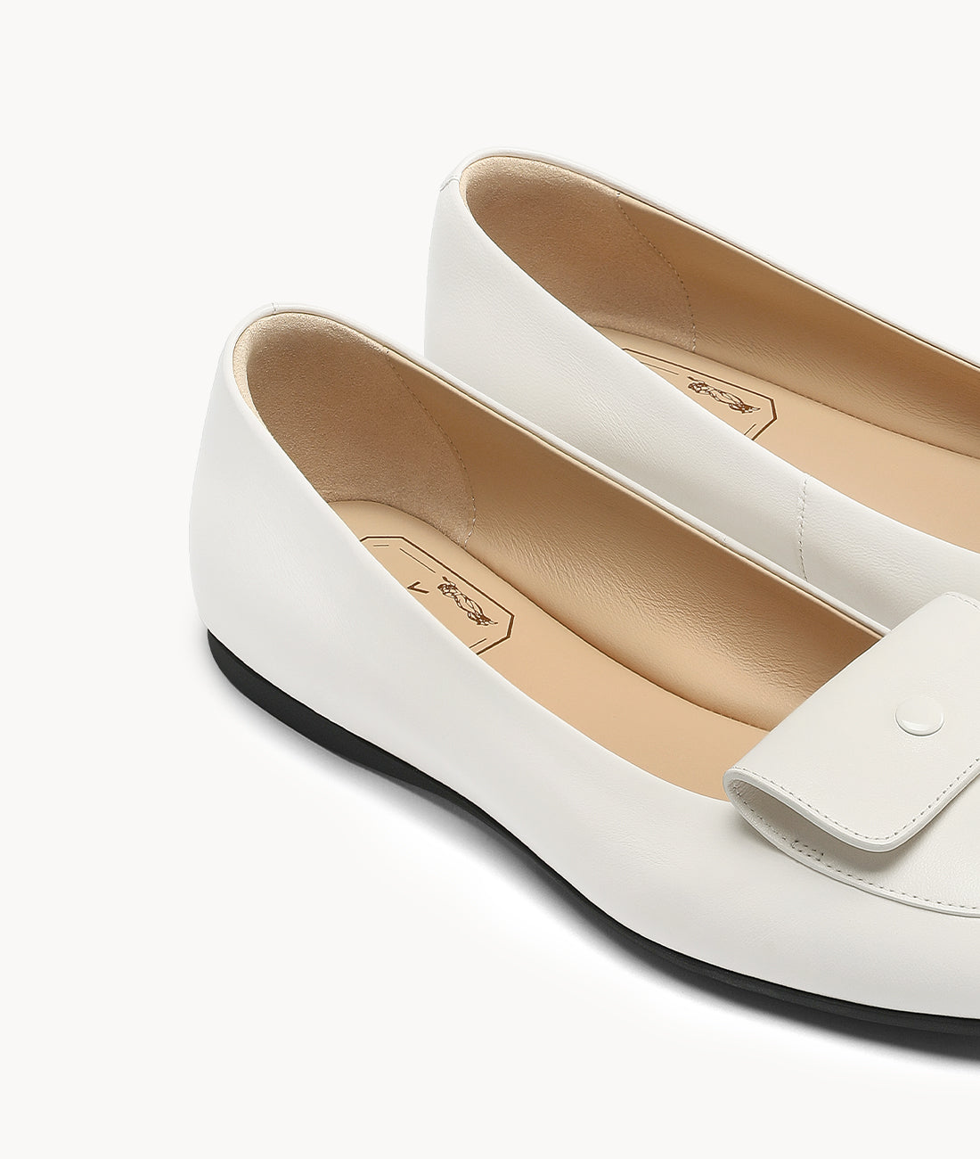 Mattress Loafers | White Lambskin Leather Loafers Cheese Bun with Round-toe 10mm | 7or9 â 7or9 shoes