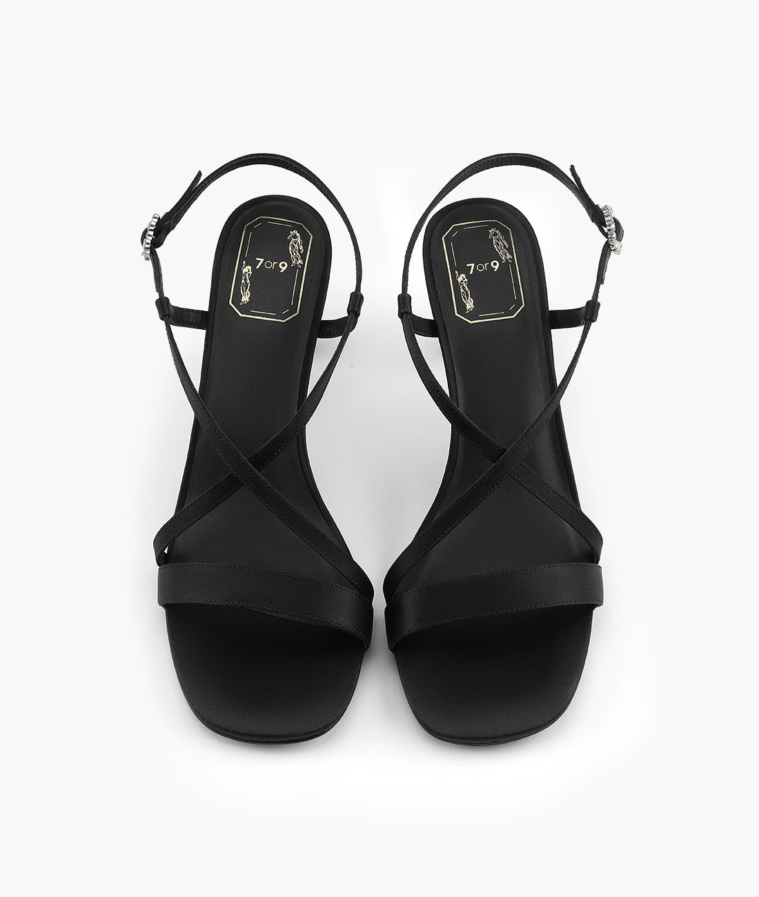 7or9 - Black Velvet Sandal - Sandals