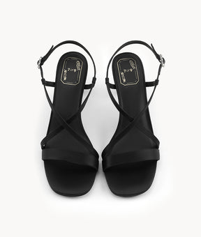 Black Velvet Sandal