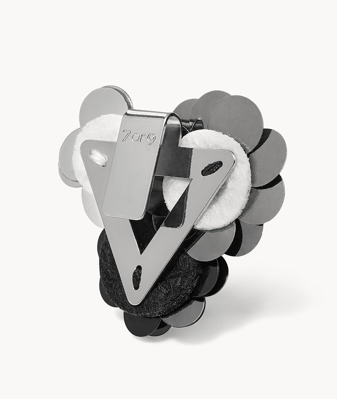 Sequin Flower Buckle - Black