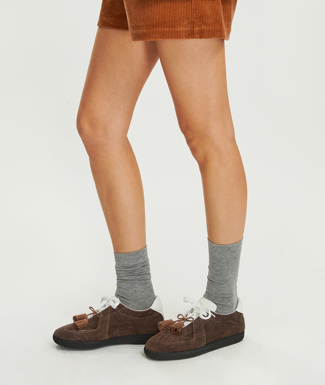 Spring-Lock Tassel Bow - Brown