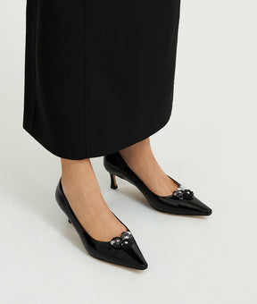 Sequin Flower Buckle - Black