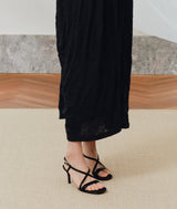 Black Velvet Sandal