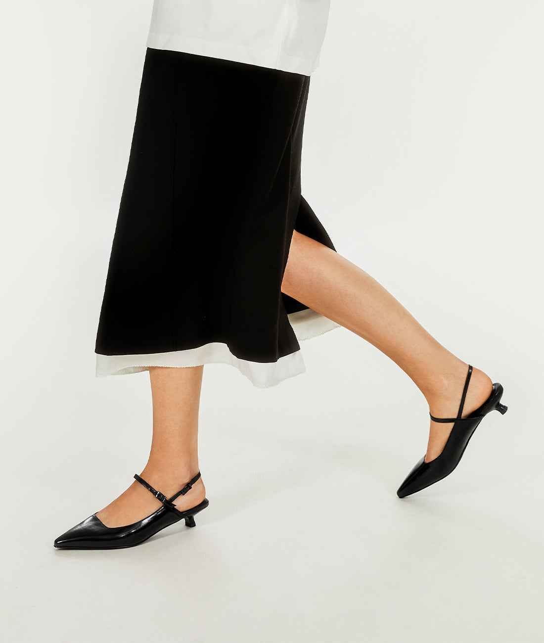 7or9 - Noir Pearl - Slingbacks