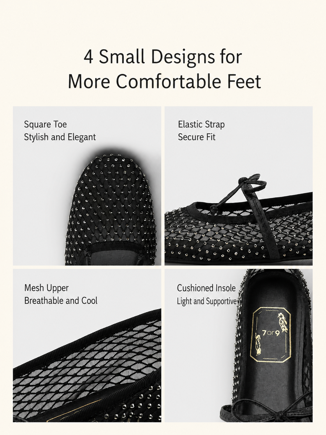 7or9 - Midnight Tulle Flat - Flats&Loafers