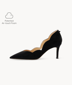 Black Suede close toed pointed toe heels