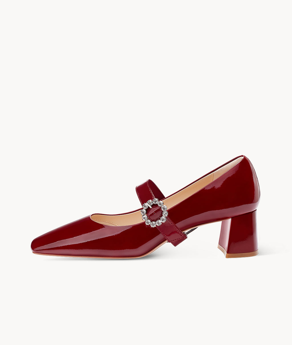 Air-touch Foam Pumps | Red Patent Leather Cranberry Mary Jane