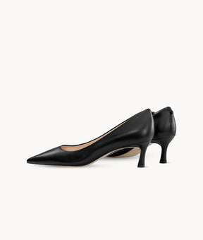 Black close toed square toe heels