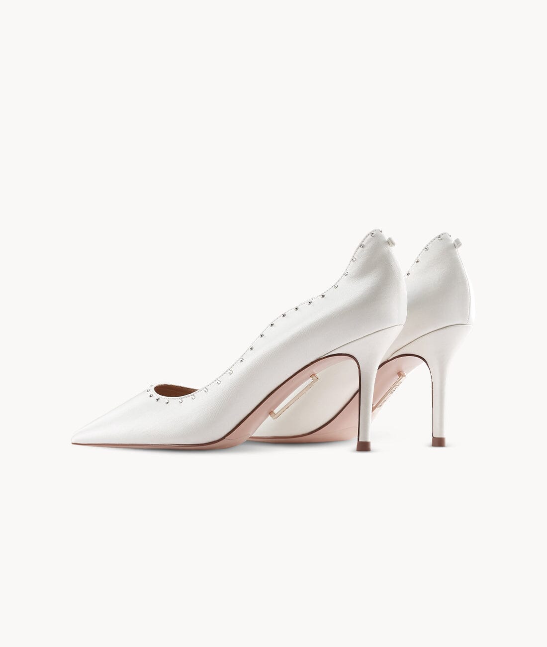 White close toed pointed toe heels