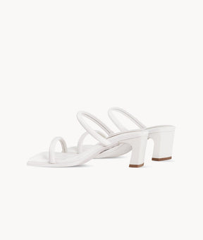 White womens leather sandals