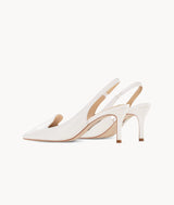 White close toed pointed toe slingbacks