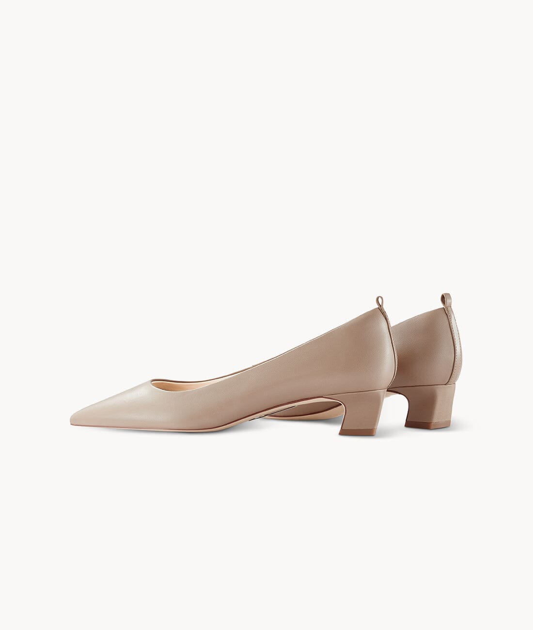 Nude close toed pointed toe heels