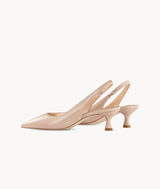 Nude slingback heels closed toe