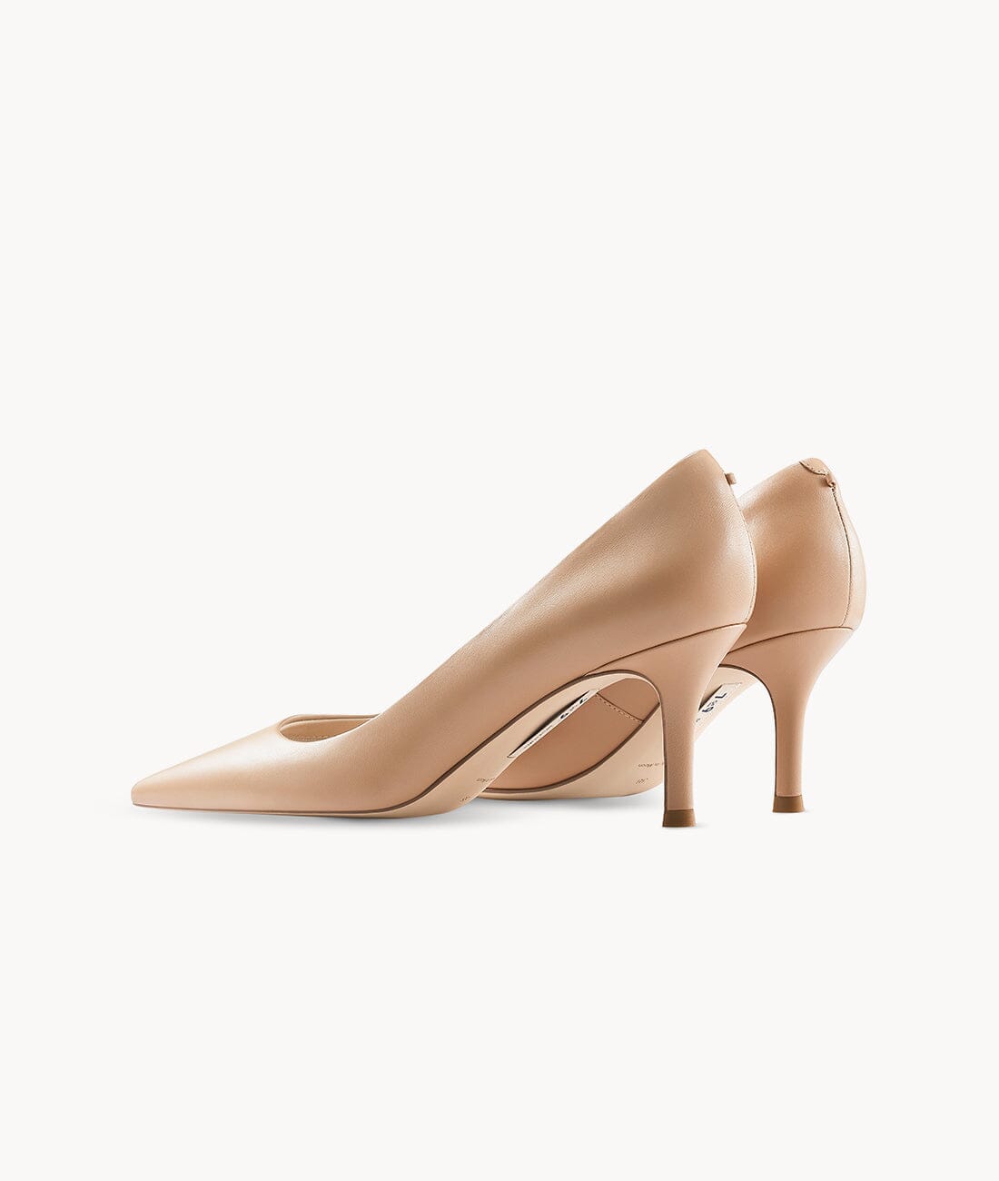 Nude close toed pointed toe heels