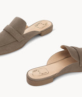 khaki womens flat mules