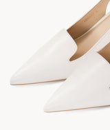 White close toed pointed toe slingbacks