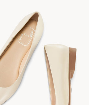 White close toed pointed toe flats