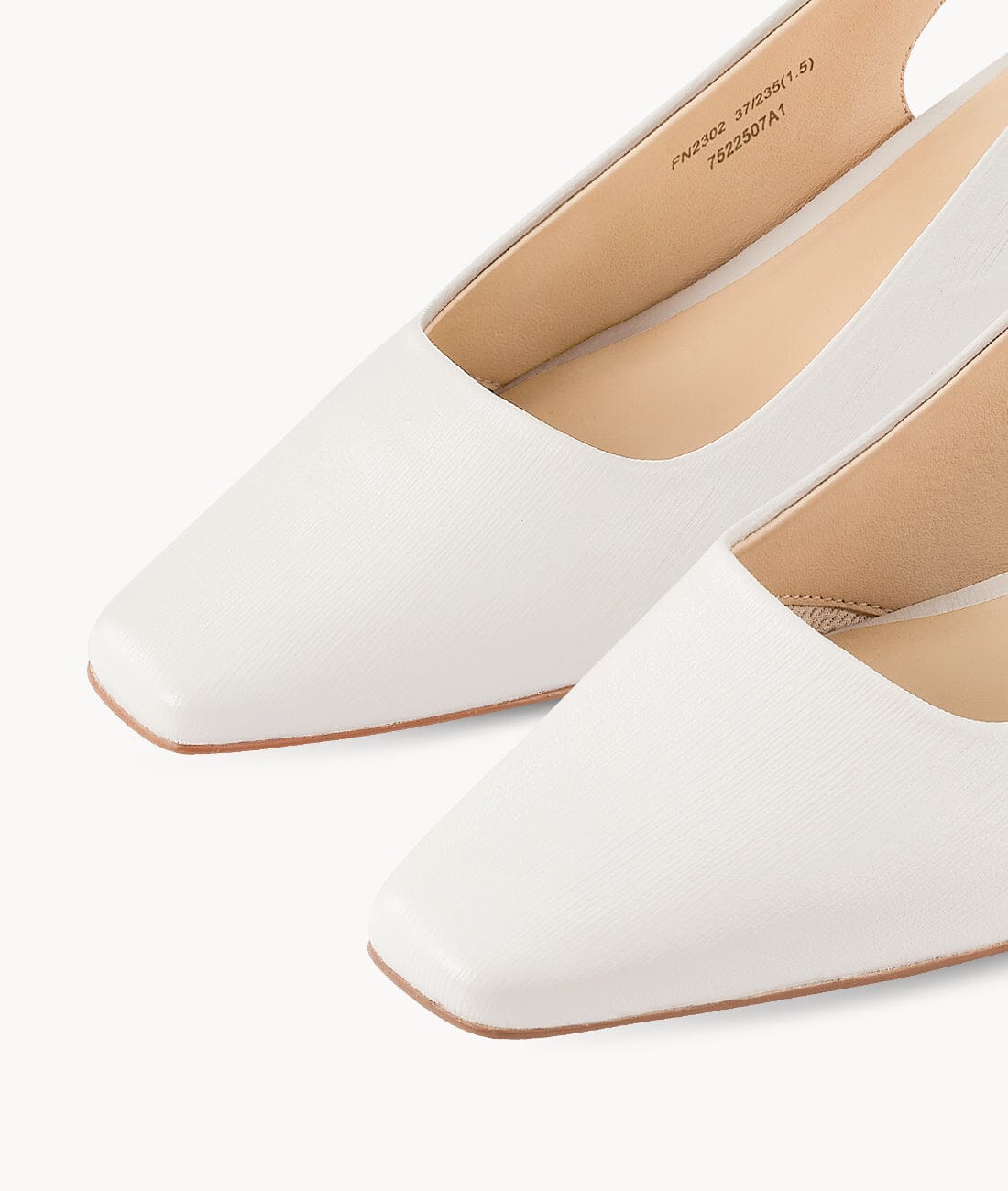 AIR-TOUCH FOAM 5CM white SLINGBACKS - Blanched Almond Pumps 7or9 