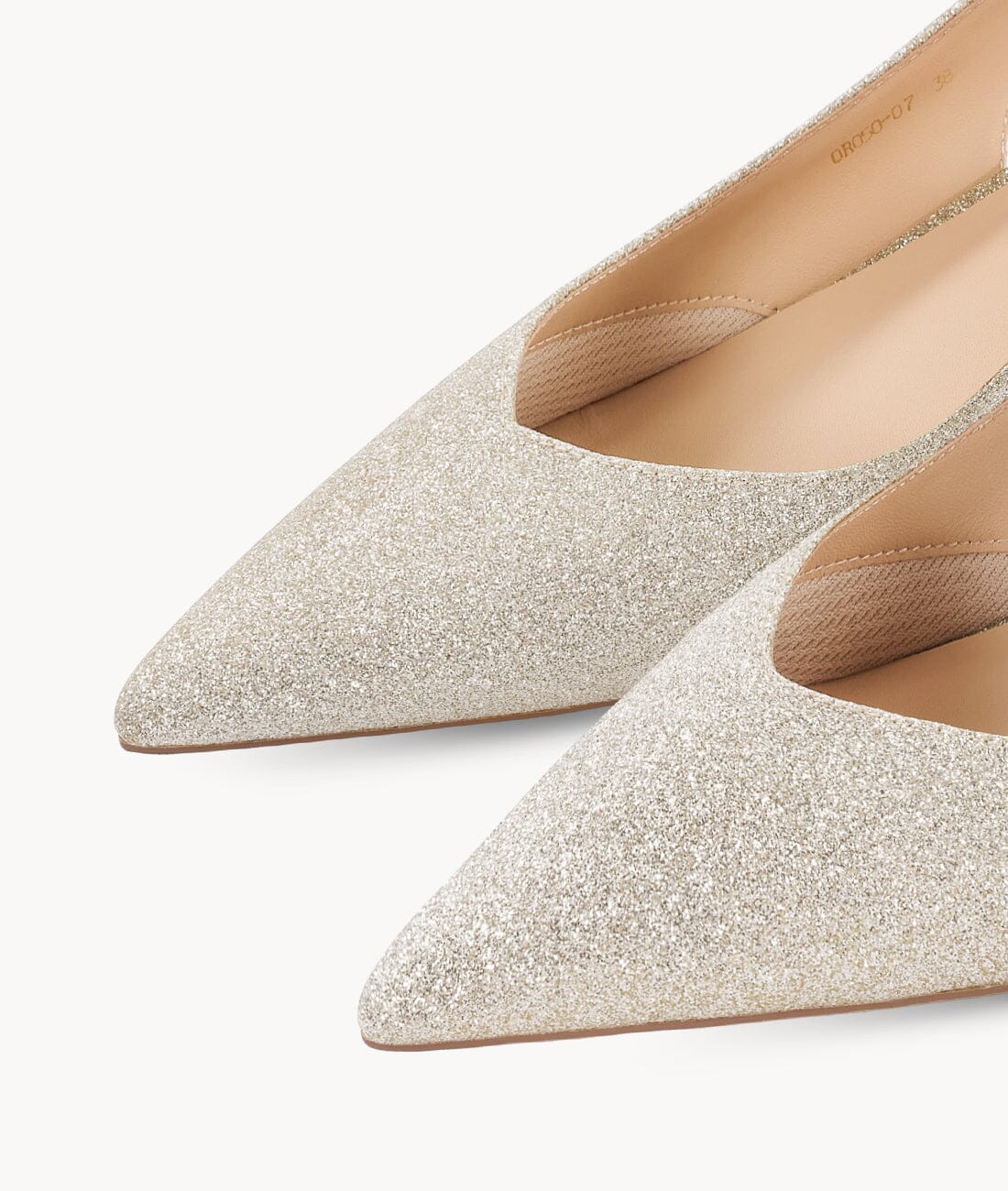 Glitter slingback heels closed toe