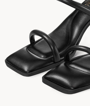 7or9 5cm Black Sofas one-strap Sandals -Black calla lily 7or9 