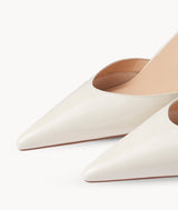 White close toed pointed toe slingbacks