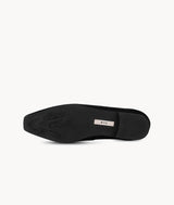 Black close toed square toe flats